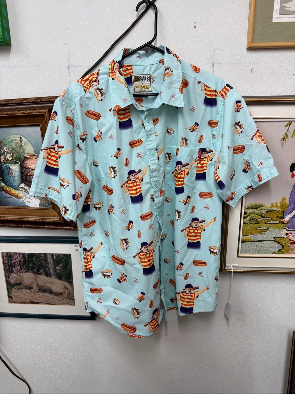 RSVLTS Light Blue Novelty Short-Sleeve Button-Down Shirt
